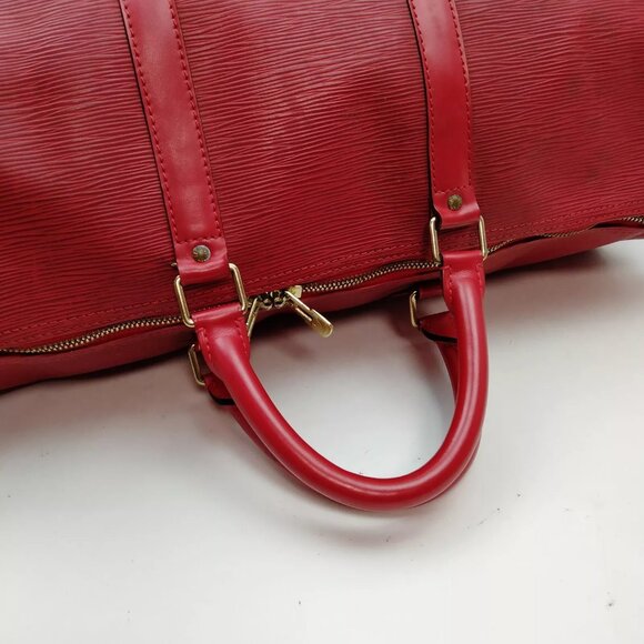 Louis Vuitton Red Epi Boston Bag Keepall 50 - Picture 4 of 10